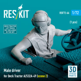 Reskit Male driver for Deck Tractor A/S32A-49 (scene 2) (3D Printed) (1/72)