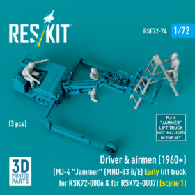 Reskit Driver & airmen (1960+) (MJ-4 "Jammer" (MHU-83 B/E) Early lift truck for RSK72-0006 & for RSK72-0007) (scene 1) (3D Printed) (1/72)