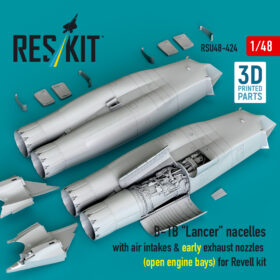 Reskit B-1B "Lancer" nacelles with air intakes & early exhaust nozzles (open engine bay) for Revell kit (1/48) RSU48-0424