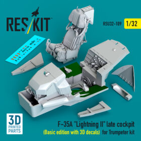 Reskit F-35A "Lightning II" late cockpit (Basic edition with 3D decals) for Trumpeter kit (1/32) RSU32-0109