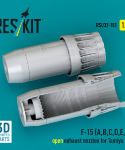 Alternative view of Reskit F-15 (A, B, C, D, E, J) open exhaust nozzles for Tamiya kit (1/32) RSU32-0151