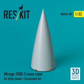 Reskit Mirage 2000-5 nose cone for Kitty Hawk / Zimimodel kit (3D Printed) RSU32-0201
