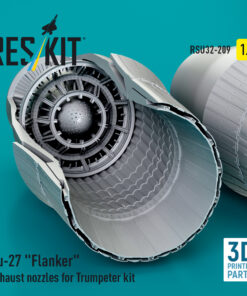 Reskit Su-27 "Flanker" exhaust nozzles for Trumpeter kit (3D Printed) RSU32-0209