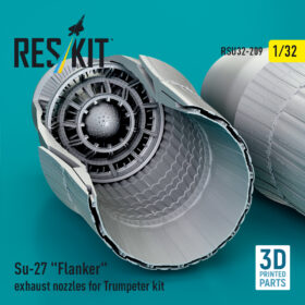 Reskit Su-27 "Flanker" exhaust nozzles for Trumpeter kit (3D Printed) RSU32-0209