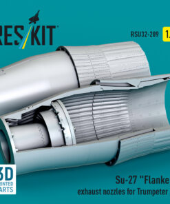 Alternative view of Reskit Su-27 "Flanker" exhaust nozzles for Trumpeter kit (3D Printed) RSU32-0209