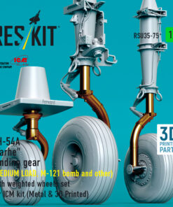 Alternative view of Reskit CH-54A "Tarhe" landing gear (MEDIUM LOAD, M-121 bomb and other) with weighted wheels set for ICM kit (1/35) RSU35-0075