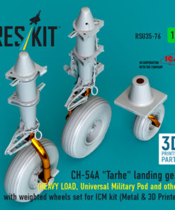 Alternative view of Reskit CH-54A "Tarhe" landing gear (HEAVY LOAD, Universal Military Pod and other) with weighted wheels set for ICM kit (1/35) RSU35-0076