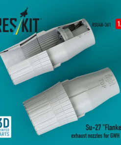 Alternative view of Reskit Su-27 "Flanker" exhaust nozzles for GWH kit (3D Printed) RSU48-0361