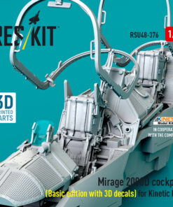 Alternative view of Reskit Mirage 2000D cockpit (Basic edition with 3D decals) for Kinetic kit (1/48) RSU48-0376