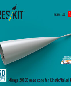 Alternative view of Reskit Mirage 2000B nose cone for Kinetic/Italeri kit (3D Printed) RSU48-0408