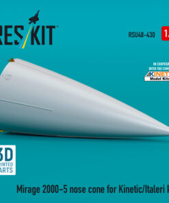 Alternative view of Reskit Mirage 2000-5 nose cone for Kinetic/Italeri kit (3D Printed) RSU48-0430