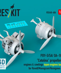 Reskit PBY-5/5A/ OA-10A "Catalina" propellers, engines & cowlings (open engines bay) for Revell/Monogram/Hasegawa kit (1/48) RSU48-0484