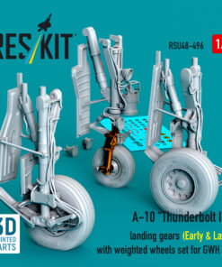 Reskit A-10 "Thunderbolt II" landing gears (Early & Late) with weighted wheels set for GWH kit (1/48) RSU48-0496