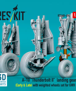 Alternative view of Reskit A-10 "Thunderbolt II" landing gears (Early & Late) with weighted wheels set for GWH kit (1/48) RSU48-0496