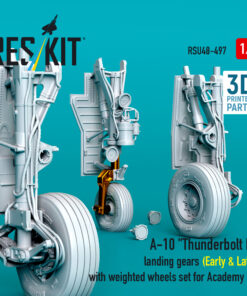 Alternative view of Reskit A-10 "Thunderbolt II" landing gears (Early & Late) with weighted wheels set for Academy kit (1/48) RSU48-0497