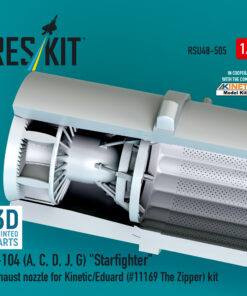 Alternative view of Reskit F-104 (A, C, D, J, G) "Starfighter" exhaust nozzle for Kinetic/Eduard kit (3D Printed) (1/48) RSU48-0505