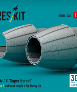 Alternative view of Reskit F/A-18 "Super Hornet" type 1 exhaust nozzles for Meng kit (3D Printed) RSU48-0520