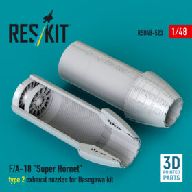 Reskit F/A-18 "Super Hornet" type 2 exhaust nozzles for Hasegawa kit (3D Printed) RSU48-0523