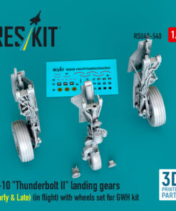Alternative view of Reskit A-10 "Thunderbolt II" landing gears (Early & Late) with wheels set for GWH kit (3D Printed) (1/48) RSU48-0540