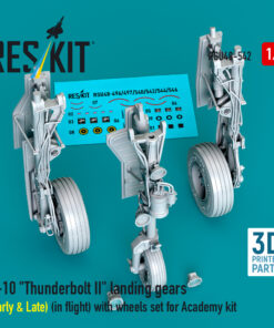 Reskit A-10 "Thunderbolt II" landing gears (Early & Late) with wheels set for Academy kit (3D Printed) (1/48) RSU48-0542