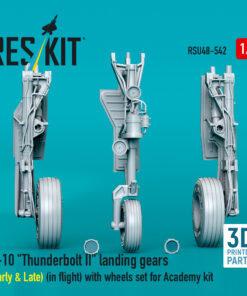Alternative view of Reskit A-10 "Thunderbolt II" landing gears (Early & Late) with wheels set for Academy kit (3D Printed) (1/48) RSU48-0542