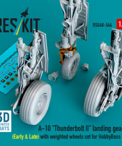 Reskit A-10 "Thunderbolt II" landing gears (Early & Late) with weighted wheels set for HobbyBoss kit (1/48) RSU48-0544