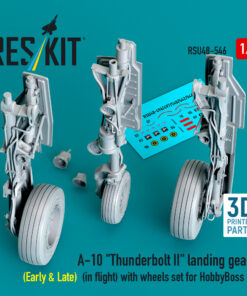 Reskit A-10 "Thunderbolt II" landing gears (Early & Late) with wheels set for HobbyBoss kit (3D Printed) (1/48) RSU48-0546