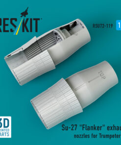 ResKit Su-27 "Flanker" exhaust nozzles for Trumpeter kit (3D Printed) (1/72)