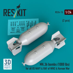 Reskit MK.36 bombs (1000 lbs) for all US NAVY & RAF of WW2 & Korean War (3D Printed) (1/24) RS24-0015