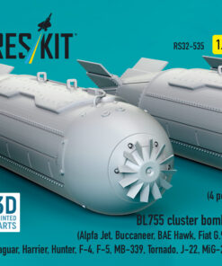 Alternative view of Reskit BL755 cluster bombs (4 pcs) (3D Printed) (1/32) RS32-0535