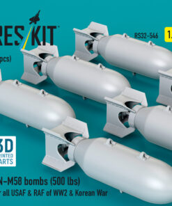 Alternative view of Reskit AN-M58 bombs (500 lbs) for all USAF & RAF of WW2 & Korean War (3D Printed) (1/32) RS32-0546