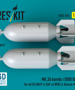 Alternative view of Reskit MK.36 bombs (1000 lbs) for all US NAVY & RAF of WW2 & Korean War (3D Printed) (1/32) RS32-0548