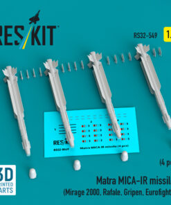 Reskit Matra MICA-IR missiles (4 pcs) (3D Printed) (1/32) RS32-0549