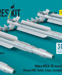 Alternative view of Reskit Matra MICA-IR missiles (4 pcs) (3D Printed) (1/32) RS32-0549