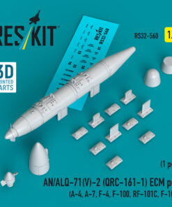 Reskit AN/ALQ-71(V)-2 ECM pod (1pcs) (A-4, A-7, F-4, F-100, RF-101C, F-105) (3D Printed) (1/32) RS32-0560