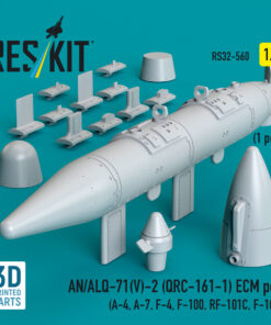 Alternative view of Reskit AN/ALQ-71(V)-2 ECM pod (1pcs) (A-4, A-7, F-4, F-100, RF-101C, F-105) (3D Printed) (1/32) RS32-0560
