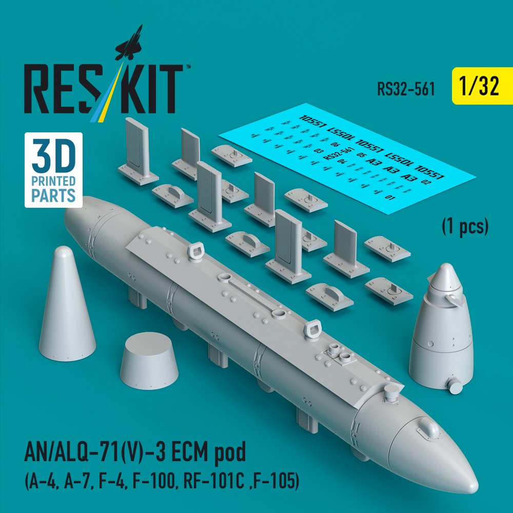 Reskit AN/ALQ-71(V)-3 ECM pod (1pcs) (3D Printed) (1/32) RS32-0561