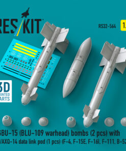 Reskit EGBU-15 (BLU-109 warhead) bombs with AN/AXQ-14 data link pod (1 pcs) (F-4, F-15E, F-16I, F-111, B-52) (3D Printed) (1/32) RS32-0564