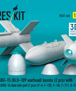 Alternative view of Reskit EGBU-15 (BLU-109 warhead) bombs with AN/AXQ-14 data link pod (1 pcs) (F-4, F-15E, F-16I, F-111, B-52) (3D Printed) (1/32) RS32-0564