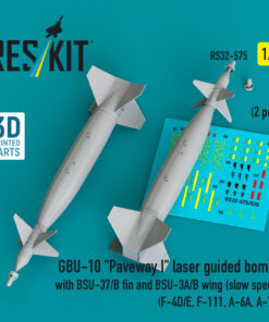 Reskit GBU-10 "Paveway I" laser guided bombs with BSU-37/B fin and BSU-3A/B wing (slow speed) (F-4D/E, F-111, A-6A, A-7E) (3D Printed) (1/32) RS32-0575