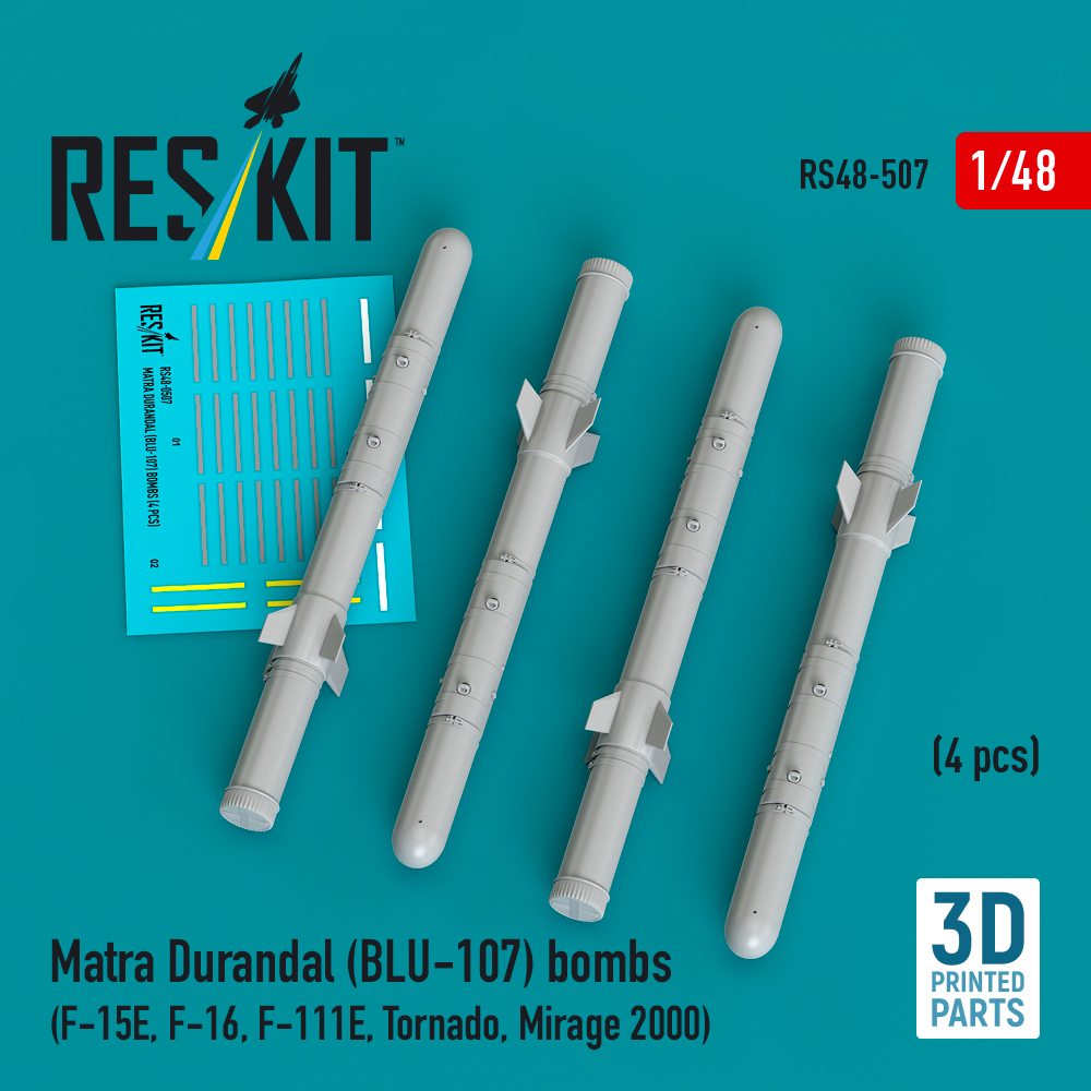 Reskit Matra Durandal (BLU-107) bombs (F-15E, F-16, F-111E, Tornado, Mirage 2000) (3D Printed) (1/48) RS48-0507