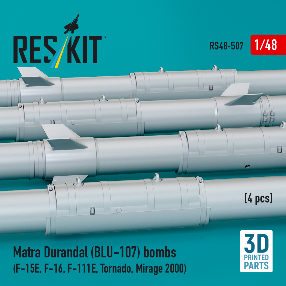 Reskit Matra Durandal (BLU-107) bombs (F-15E, F-16, F-111E, Tornado, Mirage 2000) (3D Printed) (1/48) RS48-0507 - Image 2