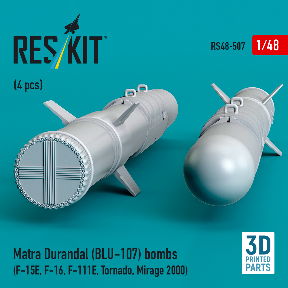 Reskit Matra Durandal (BLU-107) bombs (F-15E, F-16, F-111E, Tornado, Mirage 2000) (3D Printed) (1/48) RS48-0507 - Image 3