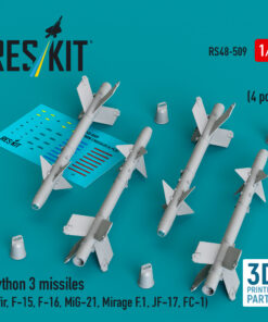 Reskit Python 3 missiles (4 pcs) (3D Printed) (1/48) RS48-0509