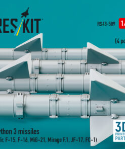 Alternative view of Reskit Python 3 missiles (4 pcs) (3D Printed) (1/48) RS48-0509