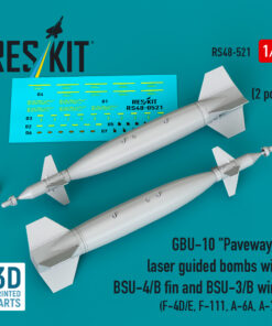 Reskit GBU-10 "Paveway I" laser guided bombs with BSU-4/B fin and BSU-3/B wing (2 pcs) (3D Printed) (1/48) RS48-0521