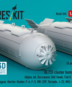 Alternative view of Reskit BL755 cluster bombs (4 pcs) (3D Printed) (1/48) RS48-0535