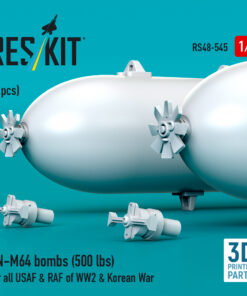 Alternative view of Reskit AN-M64 bombs (6 pcs) for all USAF & RAF of WW2 & Korean War (3D Printed) (1/48) RS48-0545