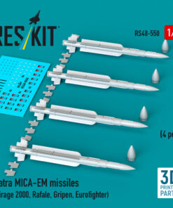 Reskit Matra MICA-EM missiles (4 pcs) (3D Printed) (1/48) RS48-0550