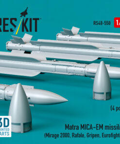 Alternative view of Reskit Matra MICA-EM missiles (4 pcs) (3D Printed) (1/48) RS48-0550